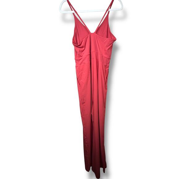 Harala Kapok Red Breezeful Backless Quick Dry Pleated Wide Leg Jumpsuit Medium - Picture 8 of 10